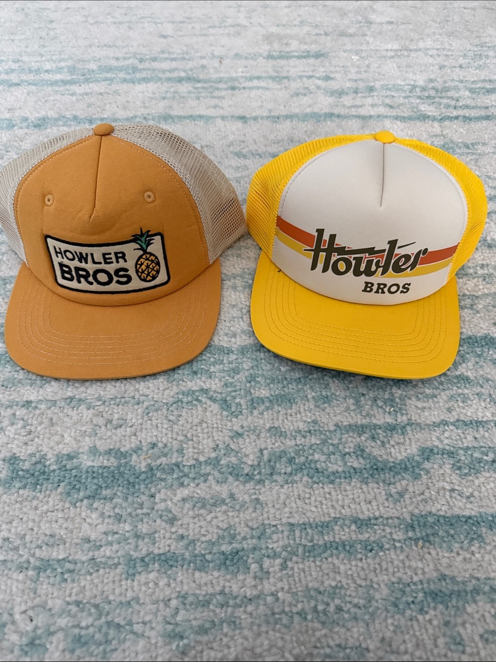 Howler Brothers Yellow and Tan Trucker Hat Set